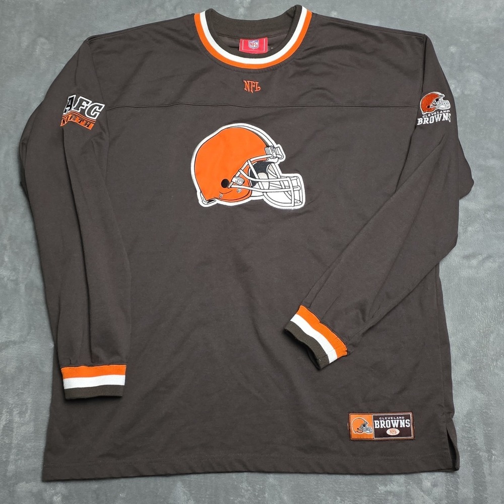 Vintage Cleveland Browns Pullover Shirt Embroidered‎ NFL Men's Size XL Long...